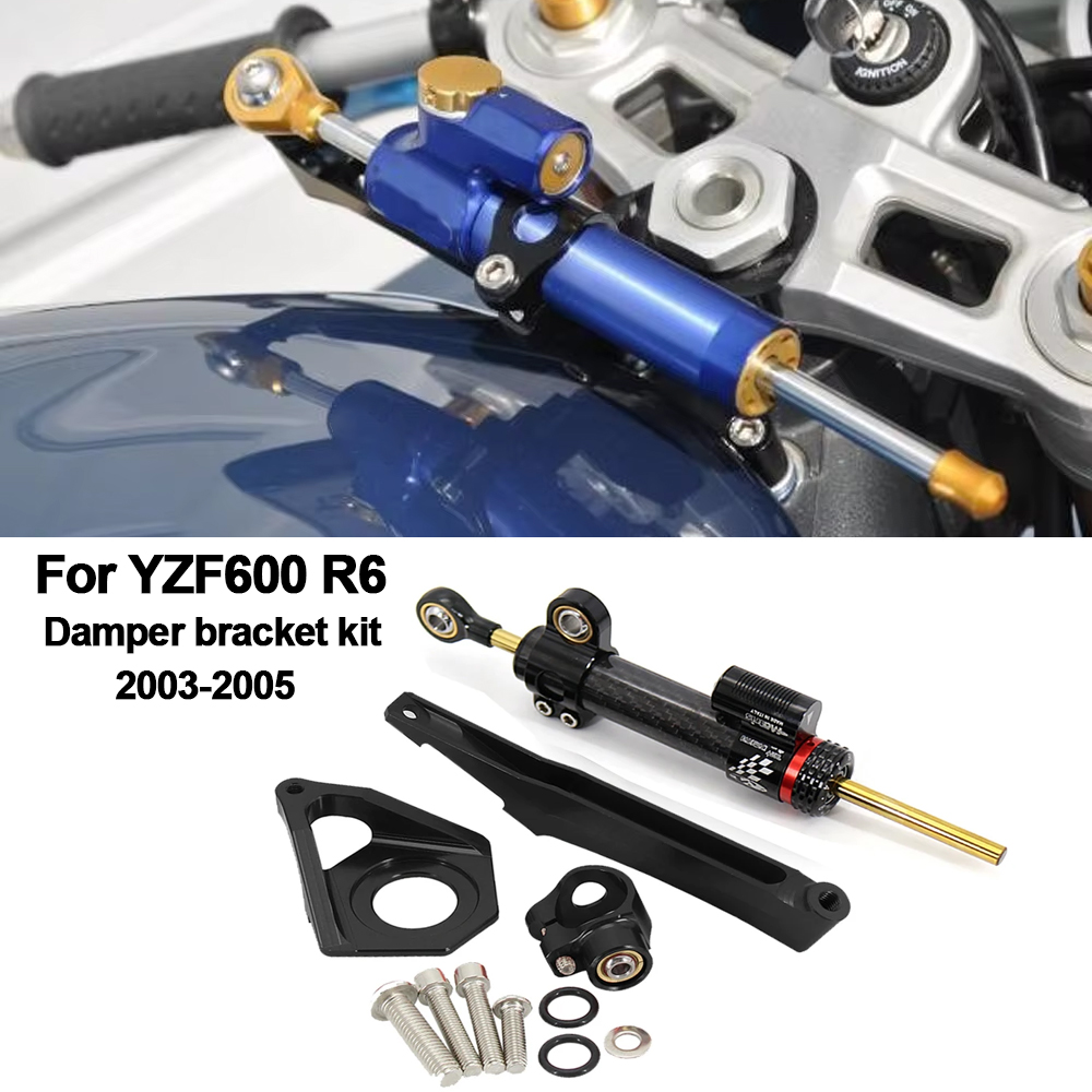 Para yamaha yzf600 r6 2003-200 - Steering Damper Stabilizer Kit Cnc avaliação e preço